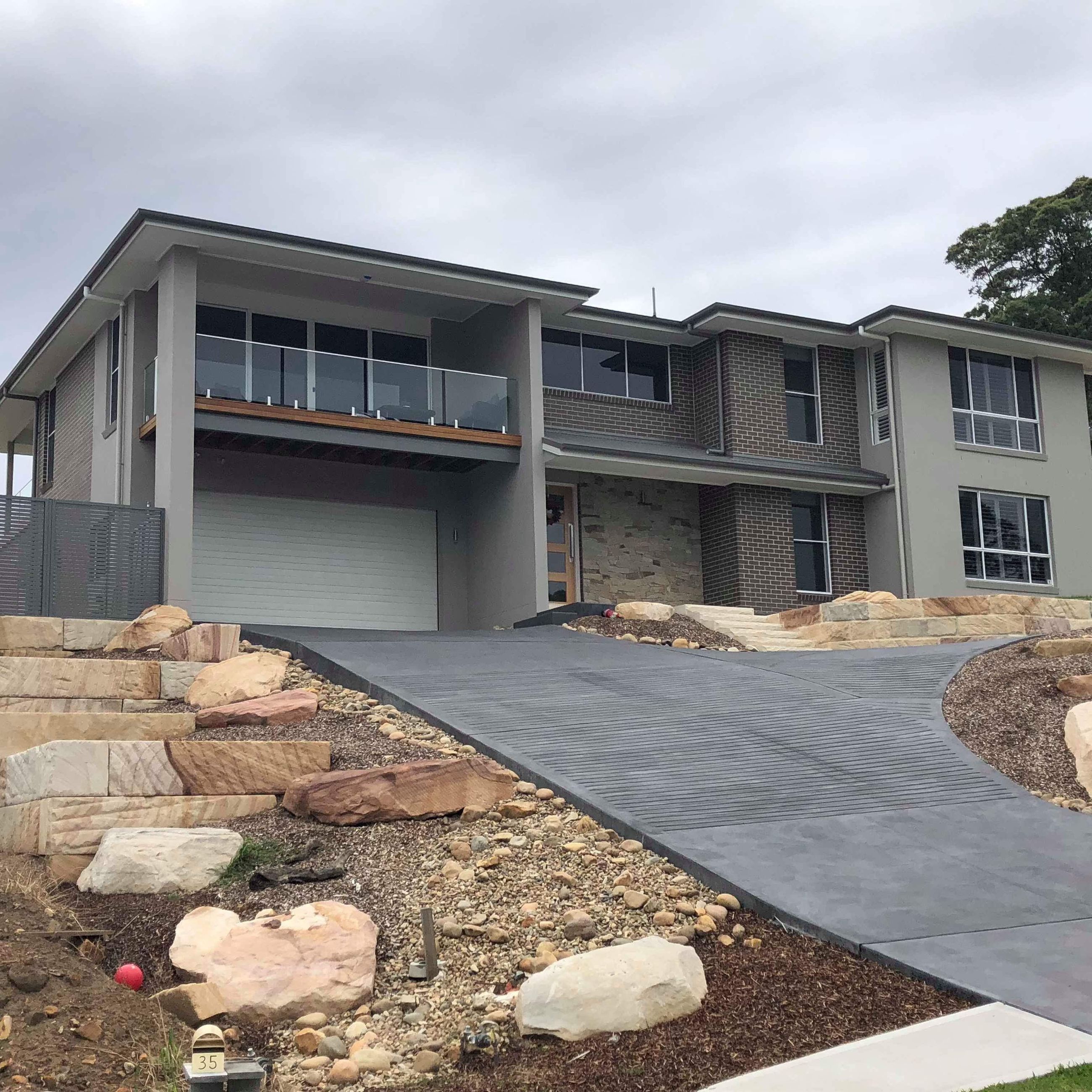 Contemporary house cement rendering